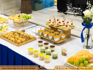 Tiệc teabreak được setup chuyên nghiệp cho các chị em MB nhân ngày 08/03 do AN media tổ chức